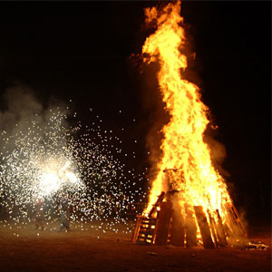 Saint John's Eve Bonfire Night on Garbi Beach