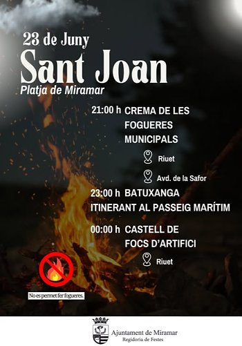 Saint John's Night (Nit de Sant Joan) on Miramar Beach