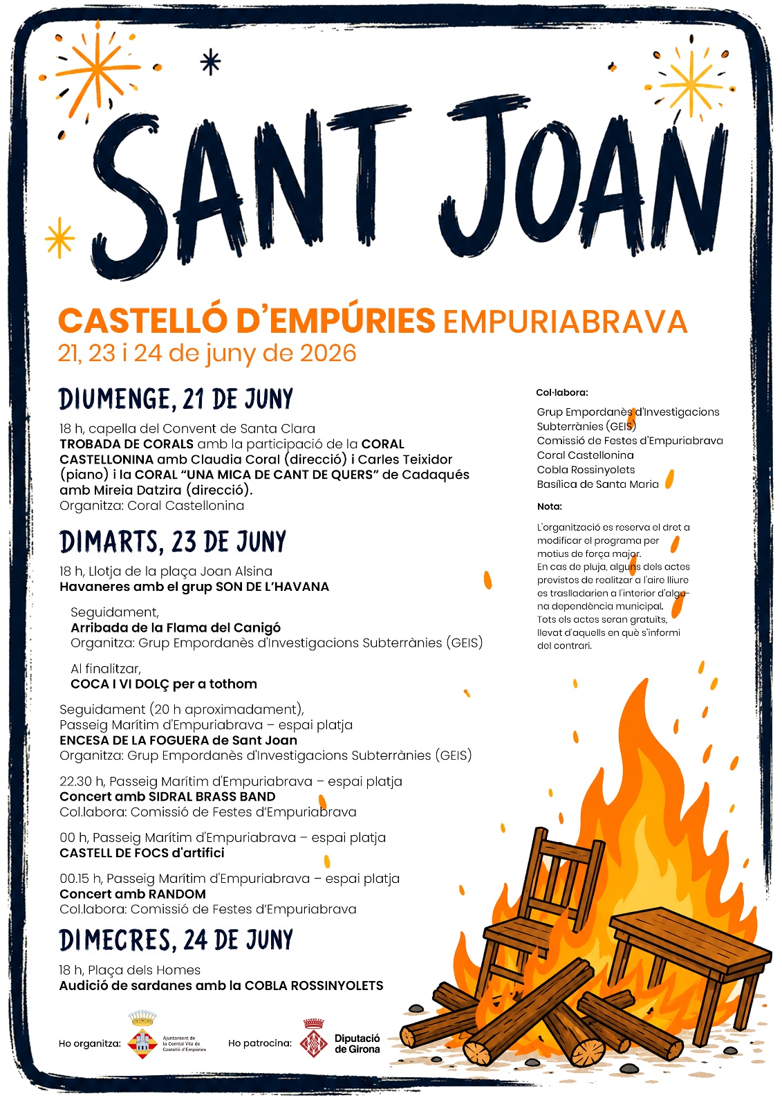 Sant Joan Night: Bonfire, Concert and Fireworks