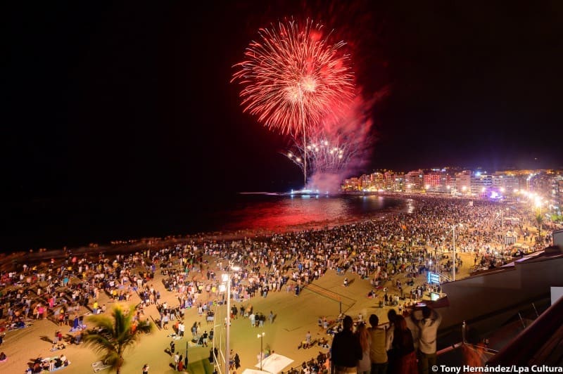 St. John's Night (San Juan) Bonfires & Fireworks on Las Canteras Beach